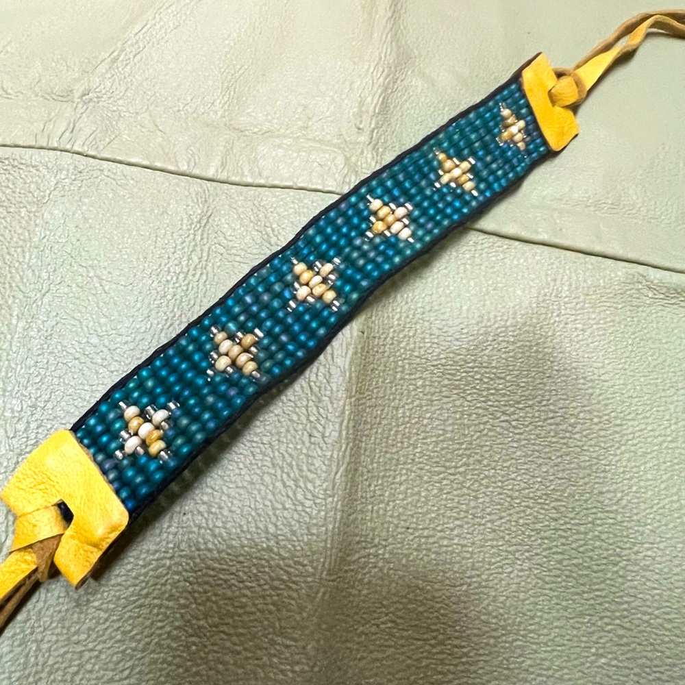 Handmade Peyote/Miyuki bracelet. Boho, hippie, western, cowgirl, earthy.